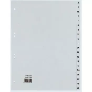 Rexel registro PP, grigio, alfabetico, indice alfabetico, polipropilene (PP), grigio, A4+, 246 mm, 297 mm
