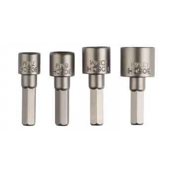 Bosch 2609255904 Set di chiavi a bussola con attacco esagonale da 1/4 di pollice, 4 pezzi