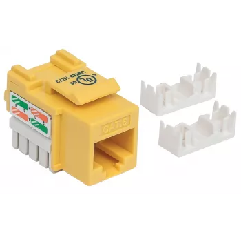 Intellinet connettore femmina Keystone, Cat6, UTP, morsetto a taglio, giallo, piatto, giallo, RJ-45, connettore femmina, 22/26, Cat6