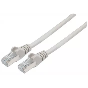 Cavo patch di rete Intellinet, cavo Cat7/connettori Cat6A, 0,5 m, grigio, rame, S/FTP, LSOH / LSZH, PVC, RJ45, contatti dorati, senza linguetta, stampato, garanzia a vita