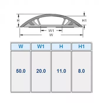 ACT canalina passacavi rotonda in PVC 50 mm, grigio, PVC, V-0, 50 mm