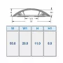 ACT canalina passacavi rotonda in PVC 50 mm, grigio, PVC, V-0, 50 mm