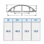 ACT canalina passacavi rotonda PVC 90 mm, grigio, PVC, V-0, 90 mm