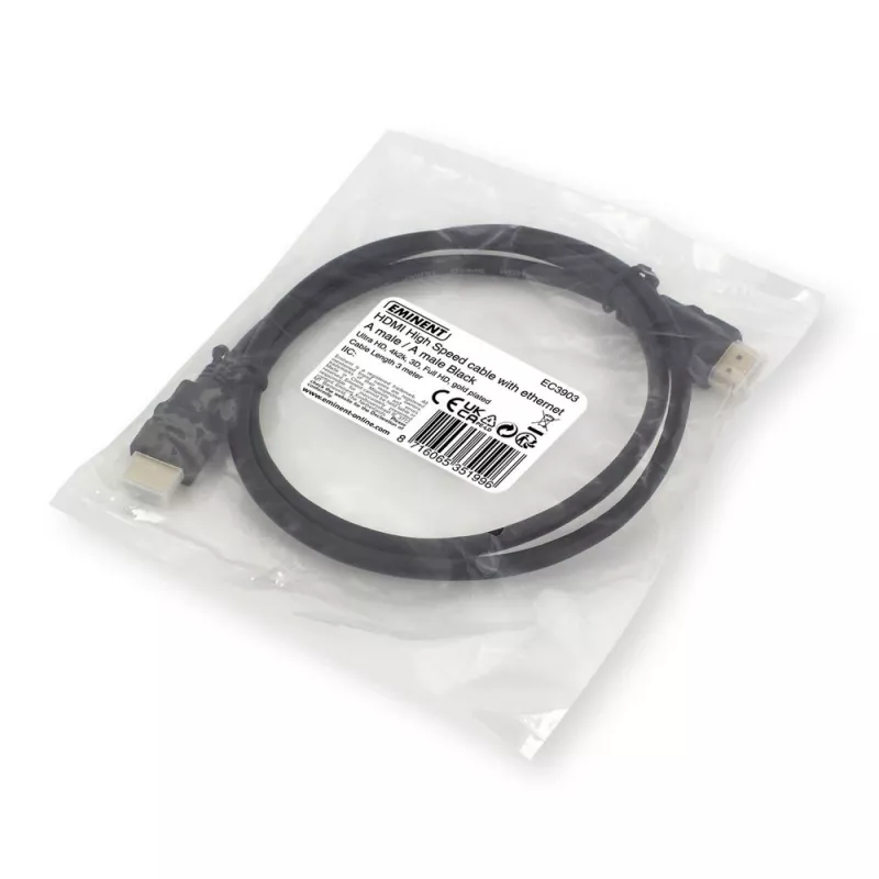 Cavo Ewent OEM HDMI High Speed con Ethernet, 3 metri nero