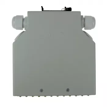Box di terminazione in fibra ottica ACT per guida DIN non equipaggiato, 12 porte, fibra ottica, avorio, 130 mm, 130 mm, 45,3 mm, box