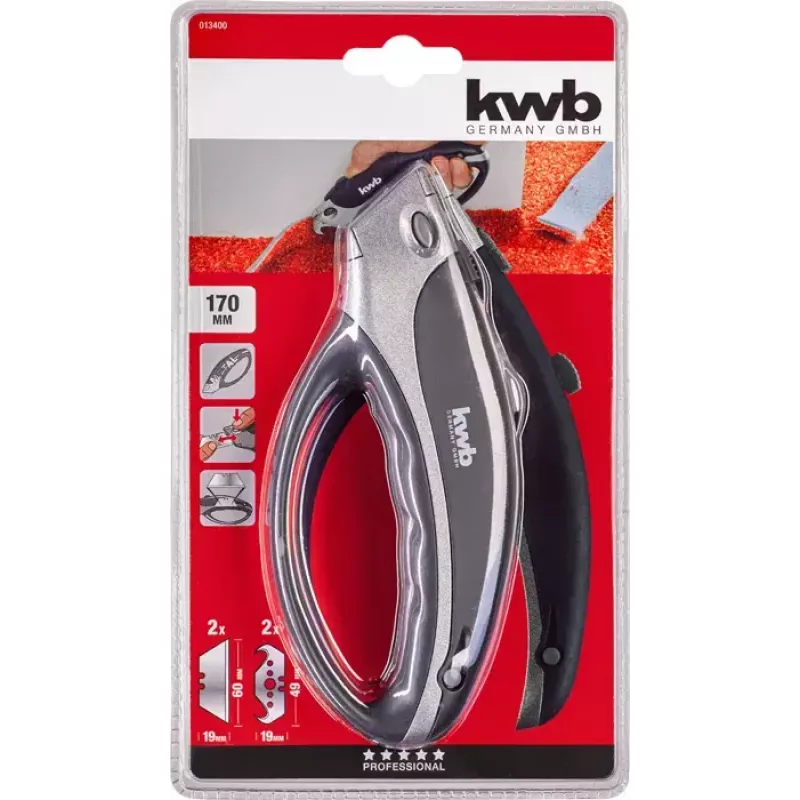 Taglierino KWB 013400 nero lama a rasoio 170 mm lunghezza 6 cm lama