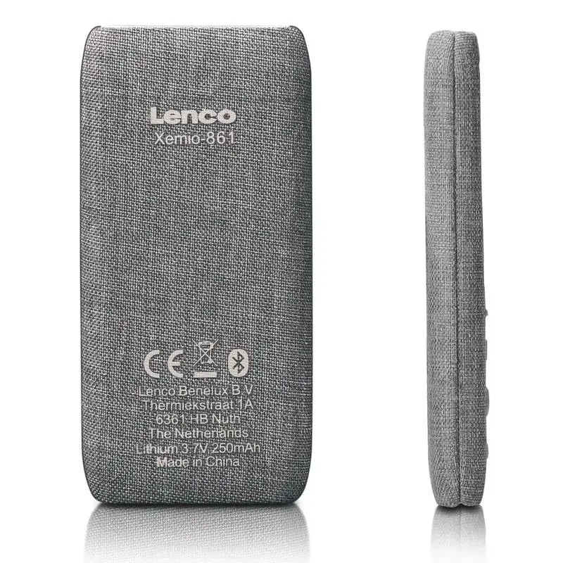 Lettore MP4 Lenco Xemio-861 8 GB grigio USB 3.2 radio FM