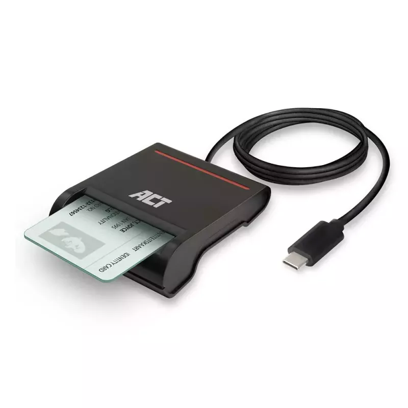 ACT Lettore di smart card eID USB-C esterno, nero