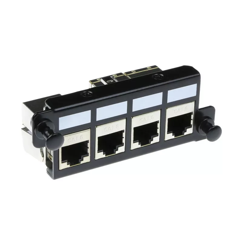 ACT Piastra adattatrice per 4 x Keystone FTP, adattatore, nero, 1 pz.