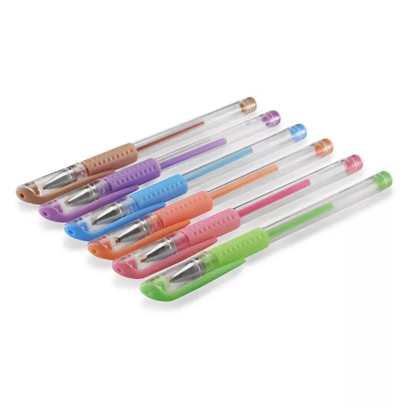 Hama Pastel penna gel con cappuccio blu, marrone, verde, arancione, rosa, viola 6 pz.