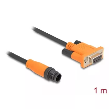 DeLOCK cavo M12 CAN-Bus codifica A 5 poli connettore maschio su D-Sub 9 connettore femmina 1 m