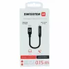 Adattatore audio SWISSTEN Lightning su jack 3,5 mm SW-LIGHT-3.5MM-BK, cavo 0,15 m, nero