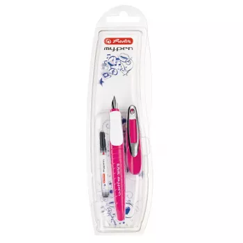Penna stilografica Herlitz my.pen sistema a cartucce rosa bianco