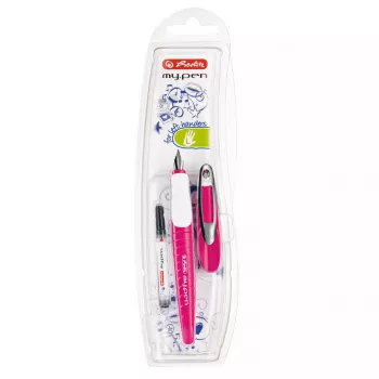 Penna stilografica Herlitz my.pen sistema a cartucce rosa bianco