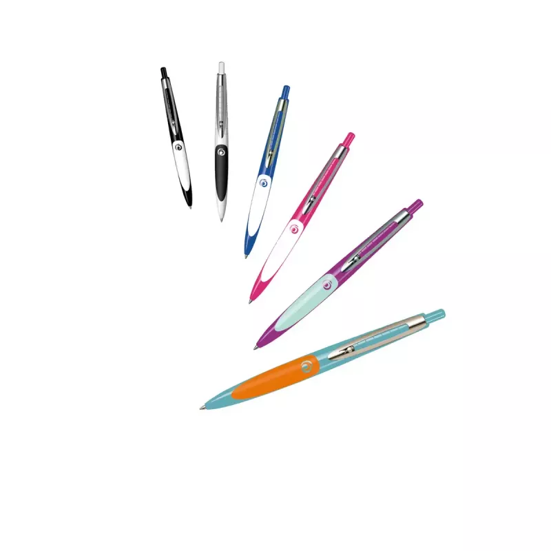 Penna a sfera retrattile con clip Herlitz my.pen rosa bianco blu