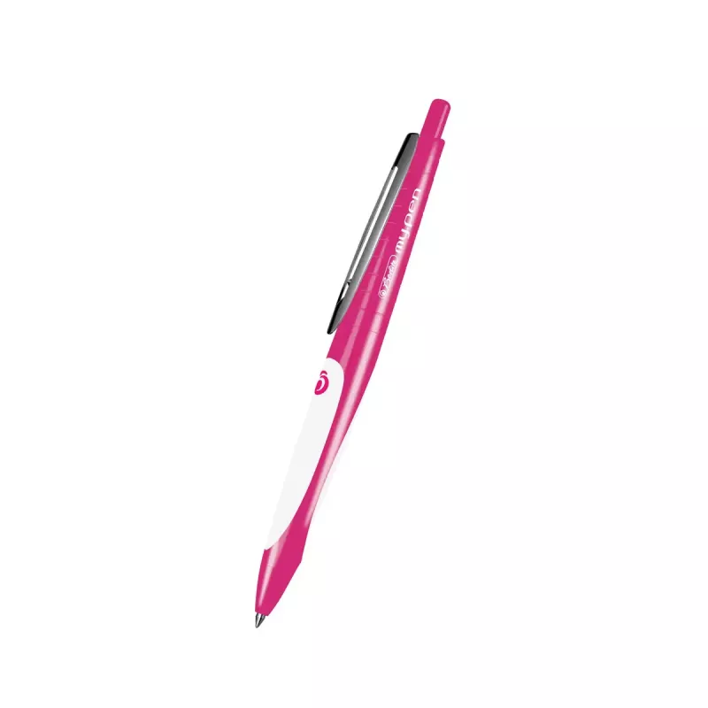 Penna a sfera retrattile con clip Herlitz my.pen rosa bianco blu