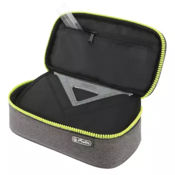Astuccio portapenne Herlitz beatBox ABC poliestere grigio giallo 225x120x70mm