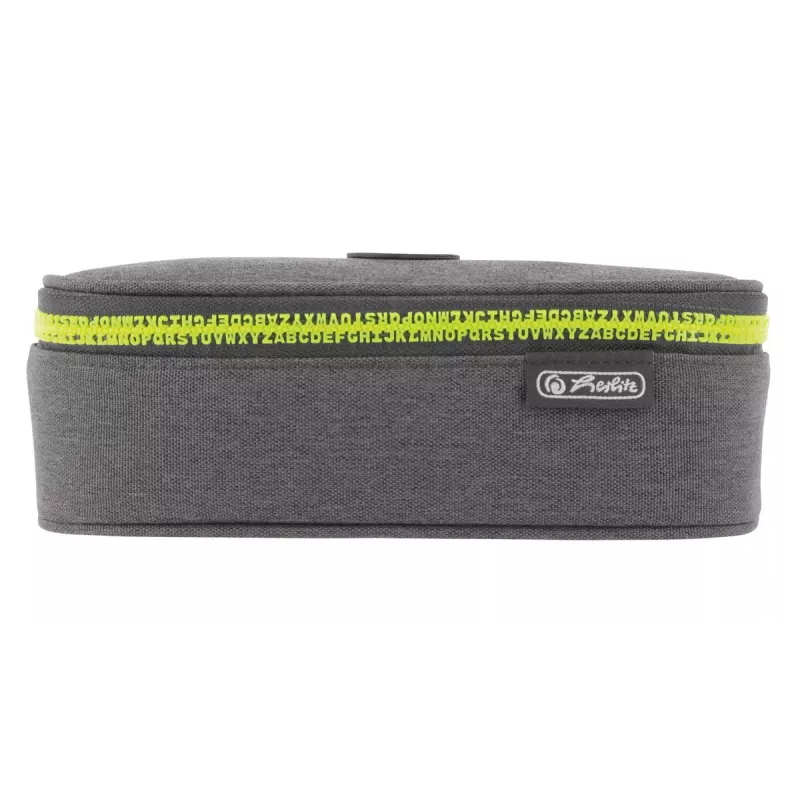 Astuccio portapenne Herlitz beatBox ABC poliestere grigio giallo 225x120x70mm