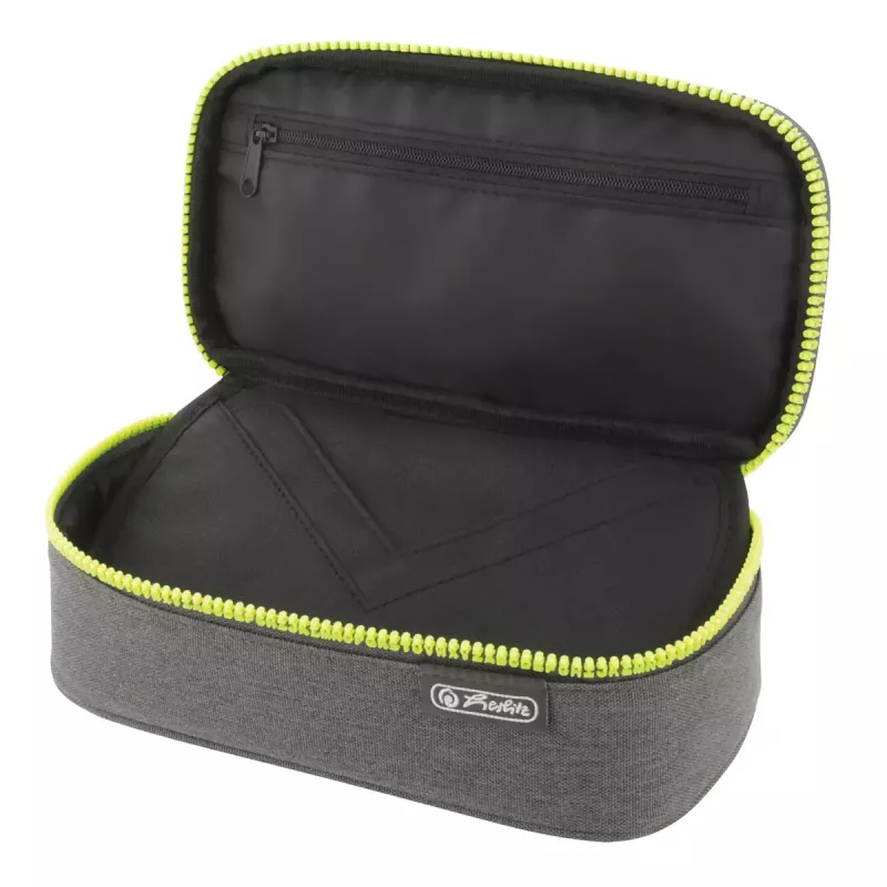 Astuccio portapenne Herlitz beatBox ABC poliestere grigio giallo 225x120x70mm