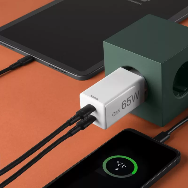 Hama 00201994 caricabatterie mobile per laptop, smartphone, tablet bianco AC ricarica rapida per interni