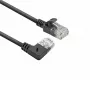 ACT nero 2 metri cavo patch U/UTP CAT6A LSZH Slimline con connettori RJ45, 90° angolato a destra su dritto