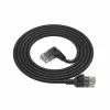 ACT nero 2 metri cavo patch U/UTP CAT6A LSZH Slimline con connettori RJ45, 90° angolato a destra su dritto
