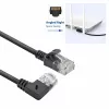 ACT nero 2 metri cavo patch U/UTP CAT6A LSZH Slimline con connettori RJ45, 90° angolato a destra su dritto