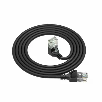 ACT Nero 1 metro U/UTP CAT6A LSZH Slimline cavo patch con connettori RJ45 90° angolato verso il basso su dritto