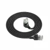 ACT Nero 2 metri U/UTP CAT6A LSZH Slimline cavo patch con connettori RJ45 90° angolato verso il basso su dritto