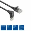 ACT Nero 2 metri U/UTP CAT6A LSZH Slimline cavo patch con connettori RJ45 90° angolato verso il basso su dritto