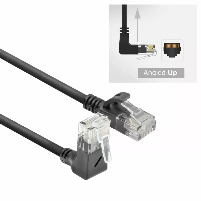 ACT Nero 3 metri U/UTP CAT6A LSZH Slimline cavo patch con RJ45 DC4903