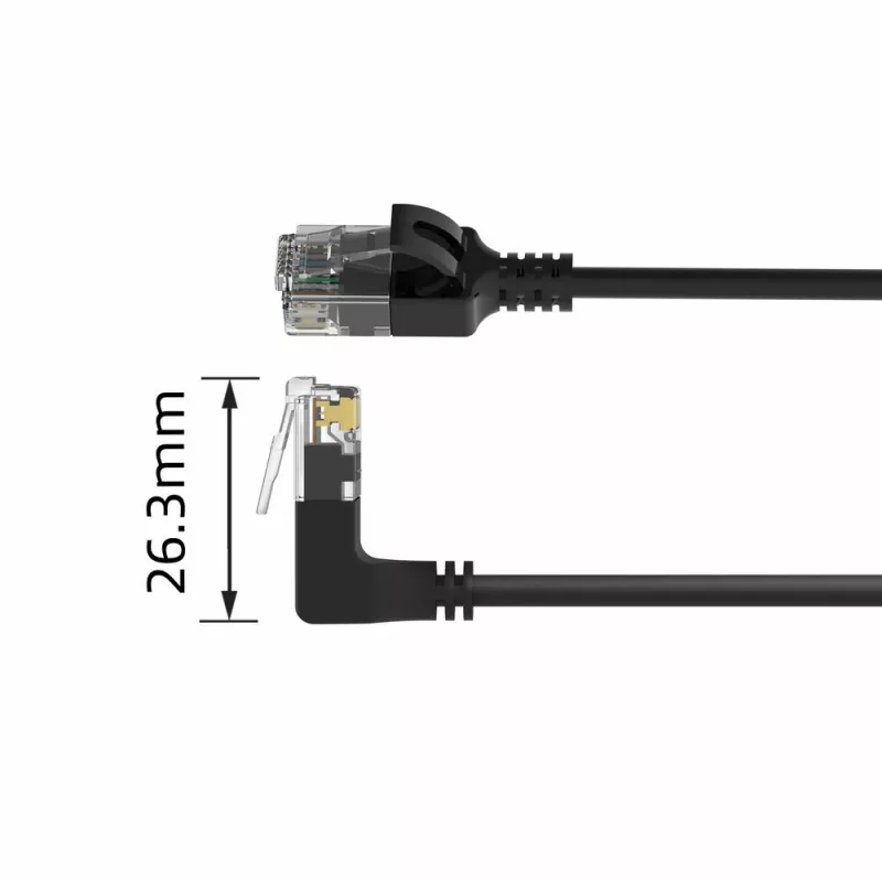 ACT Nero 3 metri U/UTP CAT6A LSZH Slimline cavo patch con RJ45 DC4903
