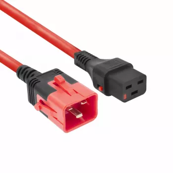 ACT Cavo di alimentazione C19 IEC Lock - C20 IEC Lock Dual Locking rosso 3 m, PC3641