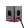 Ciabatta multipla Olympia SW 1000 con 3 prese, cavo 1,5 m, 230 V, 16 A, nero/rosso