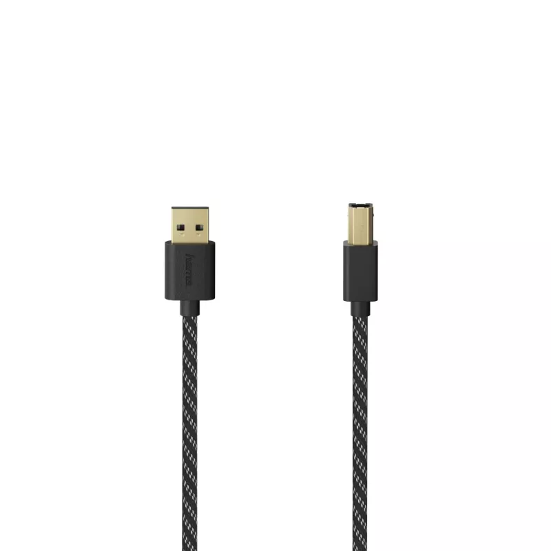 Hama 00201001 cavo USB USB 2.0 1,5 m USB A USB B nero, argento