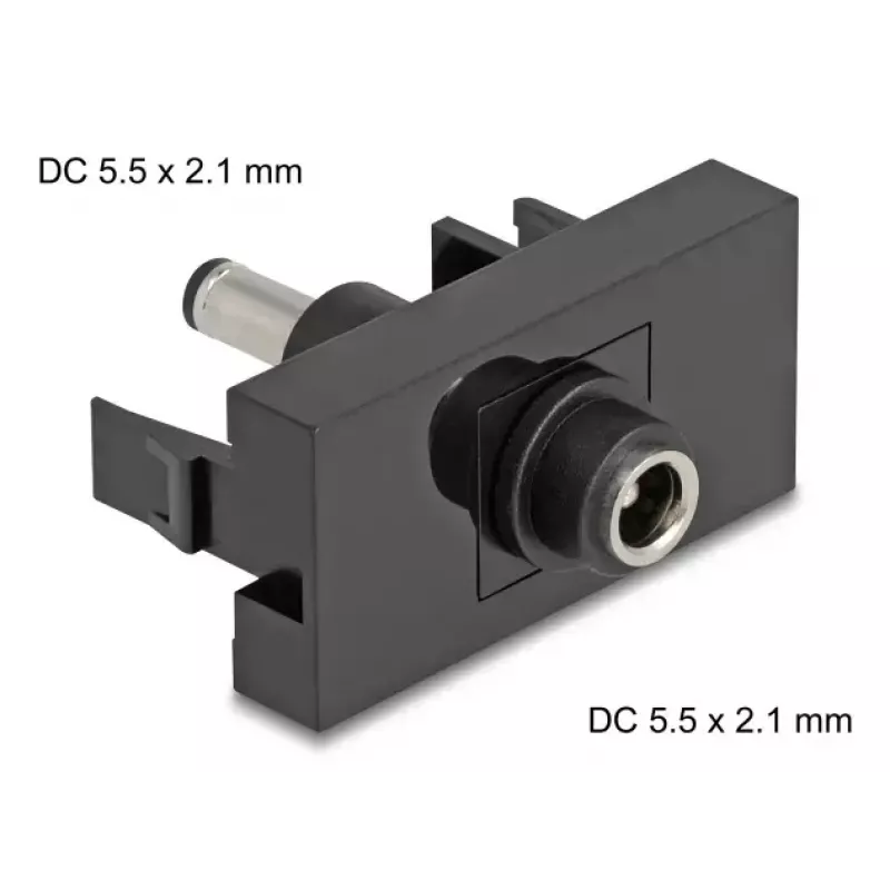 DeLOCK Easy 45 presa DC nero femmina maschio 45mm