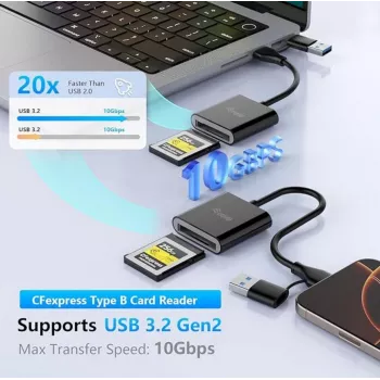 Lettore di schede Equip 245461 USB 3.2 Gen 2 Type-C nero CFexpress 2.0