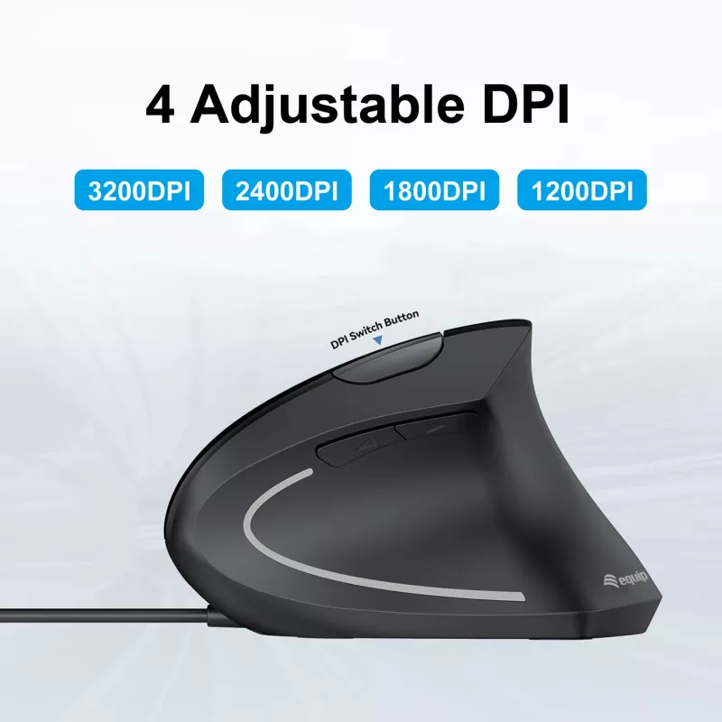Equip 245118 mouse universale per destrimani USB Type-A ottico 3200 DPI
