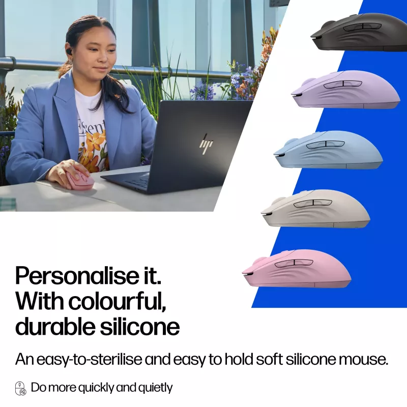 Mouse wireless HP 400 silenzioso blu ambidestro 6000 DPI 5 tasti