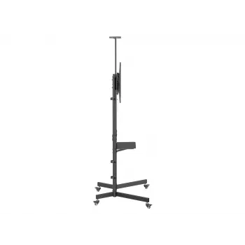 Carrello TV EQUIP 37 inch–70 inch Economy per schermi 37–70 inch, portata 70 kg, VESA 100x100–600x400, altezza 1337–1430 mm, inclinazione -10°–5°, nero