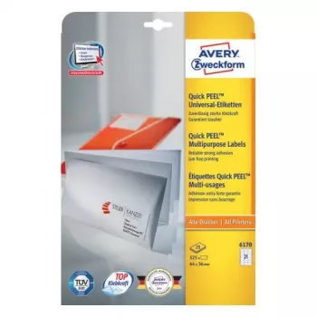 Etichette rettangolari adesive Avery Zweckform 6170 — bianco, adesivo permanente, 525 pz.