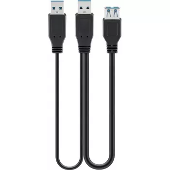 Cavo USB Goobay 3.0 0,3 m USB 3.2 Gen 1 2x USB A nero