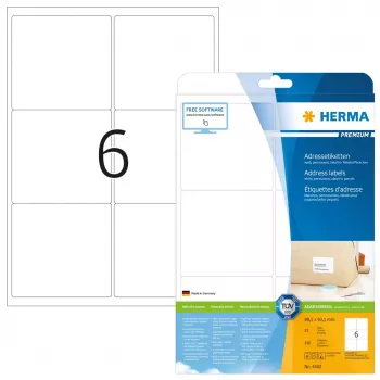Etichette per indirizzi Premium HERMA 4502 A4 99,1x93,1 mm