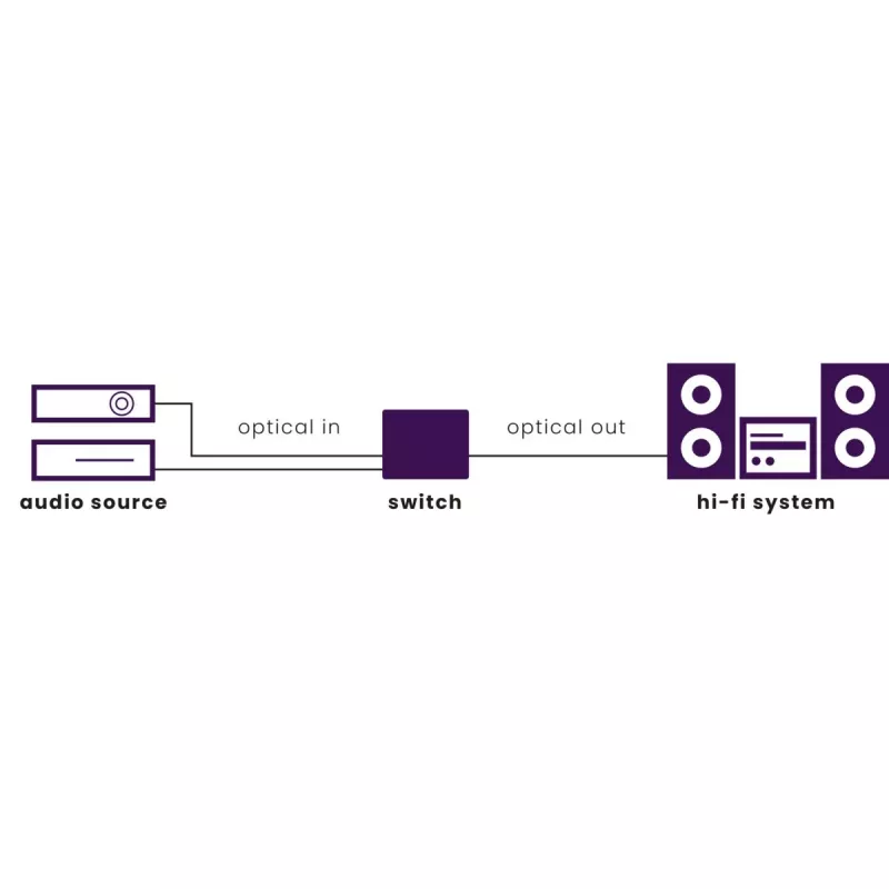 Marmitek Connect TS21 - commutatore ottico - 2 in / 1 out - Toslink
