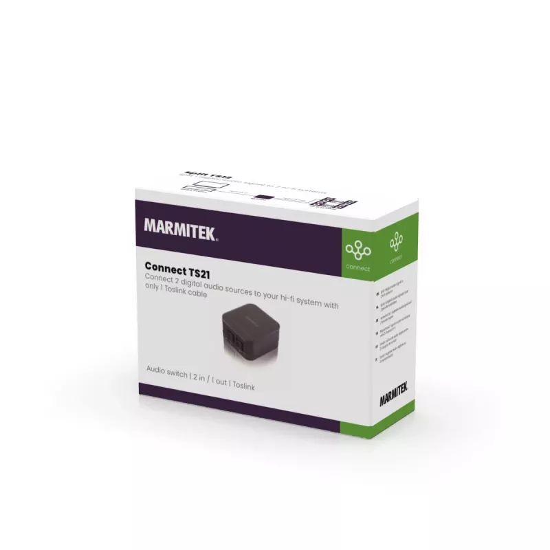 Marmitek Connect TS21 - commutatore ottico - 2 in / 1 out - Toslink