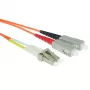 ACT Cavo patch in fibra ottica LSZH multimodale 50/125 OM2 duplex da 5 m con connettori LC e SC