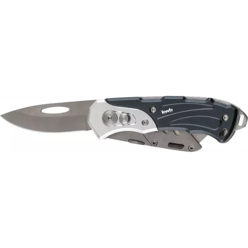 Coltello multiuso KWB 016910 coltello a lama bloccabile nero Drop-Point