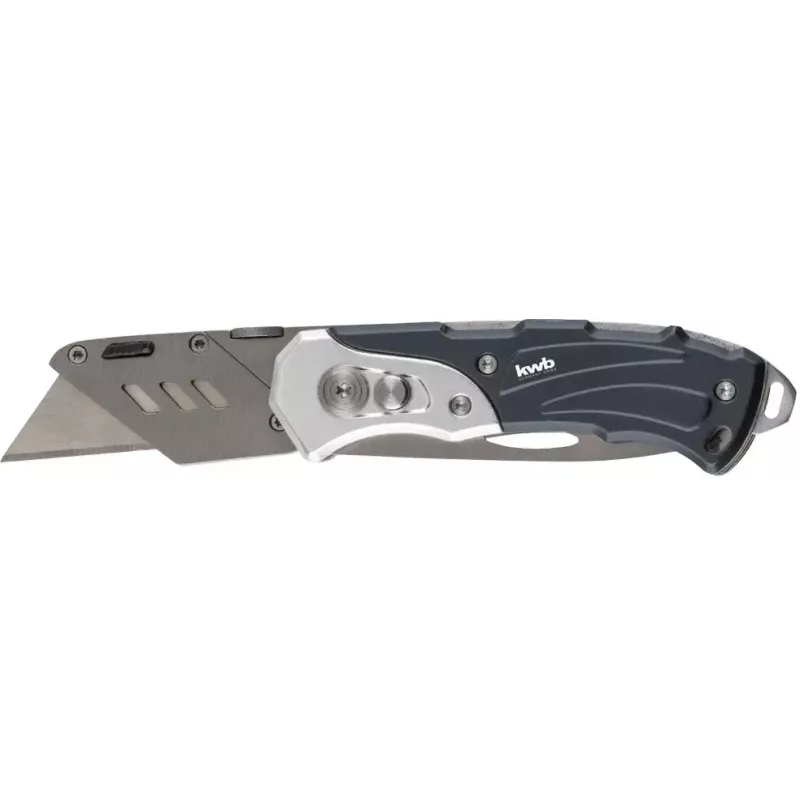 Coltello multiuso KWB 016910 coltello a lama bloccabile nero Drop-Point