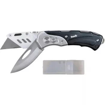 Coltello multiuso KWB 016910 coltello a lama bloccabile nero Drop-Point