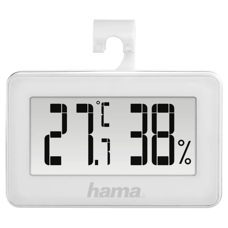 Stazione meteo digitale HAMA 00186363 – termometro e igrometro interni, umidità 20–95 %, bianca, batteria CR2025